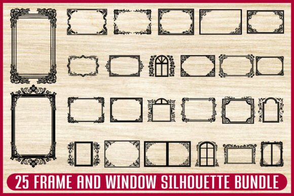 25 Vintage Frame & Window SVG Bundle: Timeless Design Elements