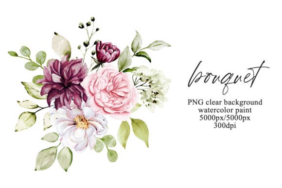 Bouquet Wit Watercolor Flowers Peonies: A Designer's Essential Clipart