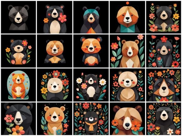 Charming Woodland Bear PNGs for Creative Projects