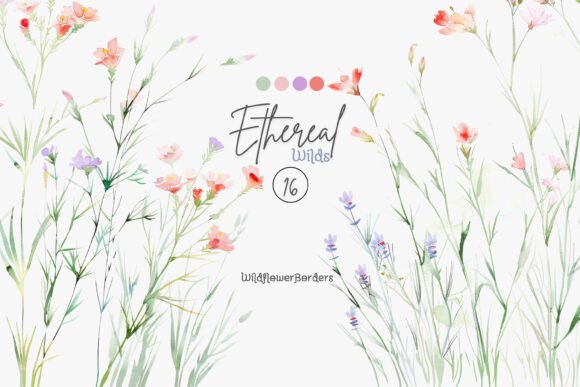Elevate Your Design with Watercolor Wildflower Borders