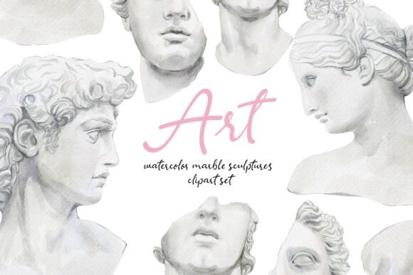 Elevate Your Designs with Hand-Drawn Marble Busts
