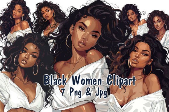 Elevate Your Designs with Stylish Afro Woman Clipart