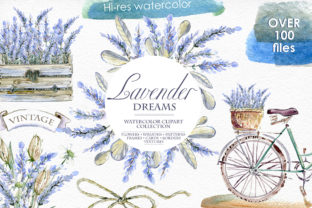 Lavender Watercolor Clipart Set: Elegant Design Assets