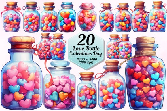 Love Bottle Valentine's Day: A Sublimation Design Collection