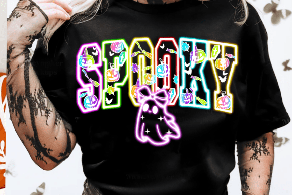 Neon Spooky & Ghost PNGs for Modern Design