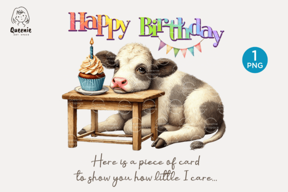 Sarcastic Birthday Cow Clipart: A Unique Design Asset