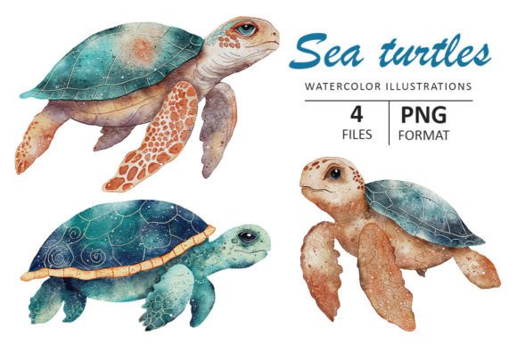 Sea Turtles Watercolor Illustration: Elevate Your Design Projects