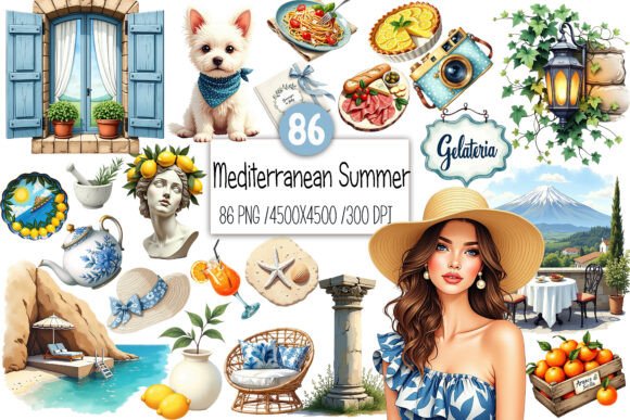 Summer Mediterranean Clipart: A Designer's Guide to Coastal Charm