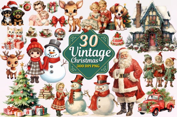 Timeless Charm for Modern Projects: A Christmas Clipart Collection