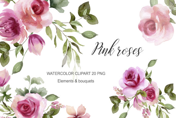 Watercolor Flowers Pink Rose Clipart: A Designer's Floral Toolkit