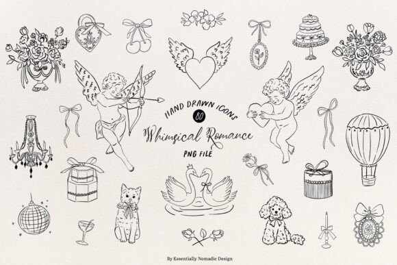 Whimsical Love: Art Illustrations for Elegant Design