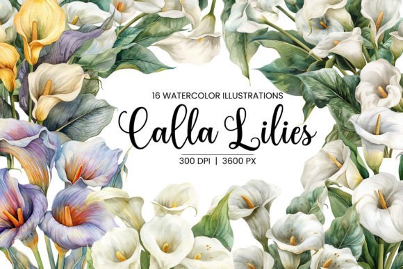 White Lilies Calla Lilies Watercolor: Design Elegance